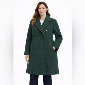 BCBGeneration boucle double breasted coat green moss L